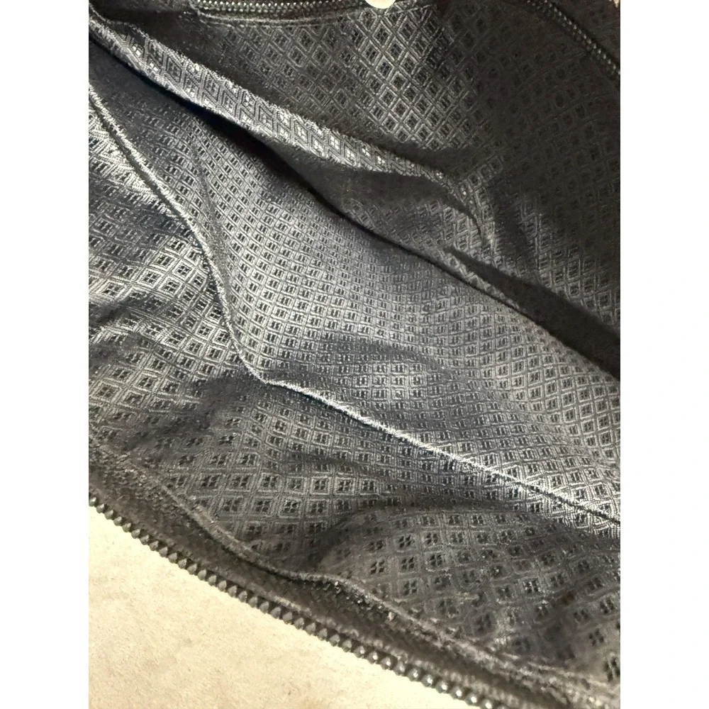 Sam Jin Eel‎ Skin Leather Crossbody Bag Purse Womens Black Convertible Clutch